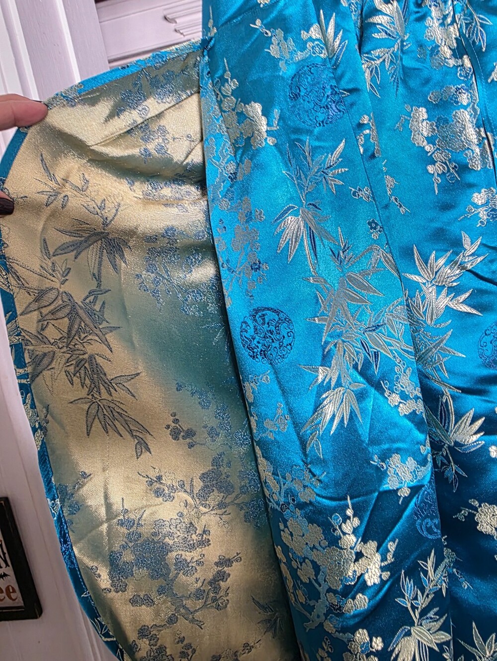 New Dixiefried By Pinup Couture Turquoise Tiki Twist Satin Sarong Retro Dress XL - Picture 8 of 8